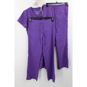 PURPLE LABEL BY HEALING HEARTS SCRUB LOT 2 PANTS XS 1 TOP SIZE M